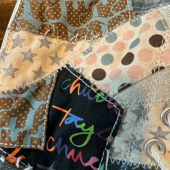 RARE Converse Knee High XXHI Patchwork sneaker Women's S6 UNIQUE & CUTE VINTAGE - Picture 7 of 16